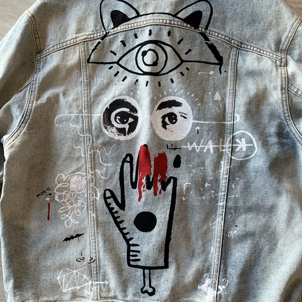 ⚫️ ZARA PREMIUM DENIM GRAFFITI JACKET​ - Picture 7 of 9